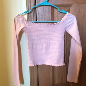 Size small, pink, Hollister cropped long sleeve